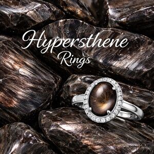 Hypersphene Ring with Silver Band